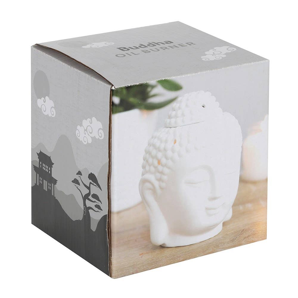 Brûleur tête de Bouddha blanc mat