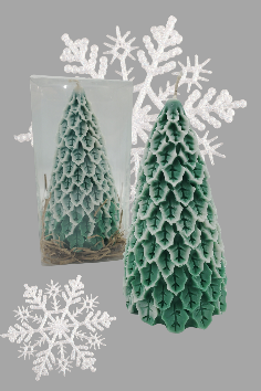 Bougies moulées Sapin de Noël non parfumée