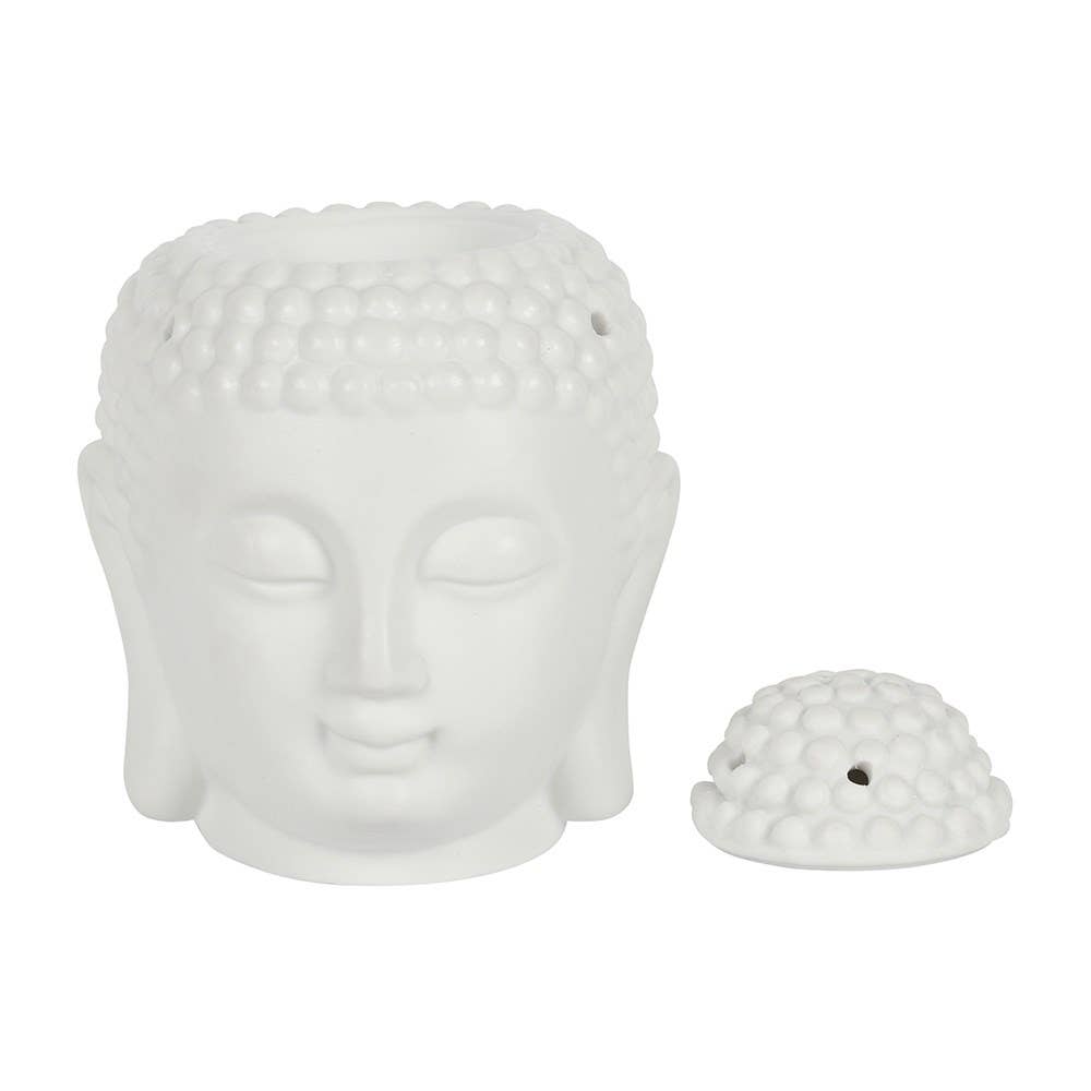 Brûleur tête de Bouddha blanc mat