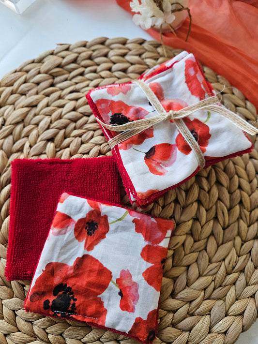 Lingettes démaquillantes lavables en fibre de bambou – À l’unité ou lot de 7