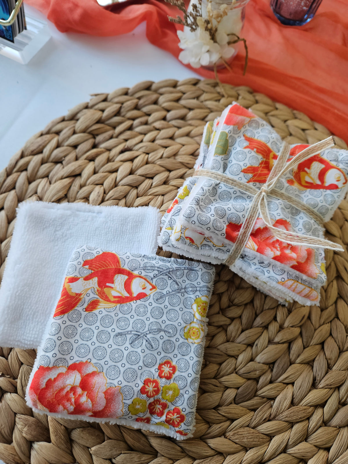 Lingettes démaquillantes lavables en fibre de bambou – À l’unité ou lot de 7