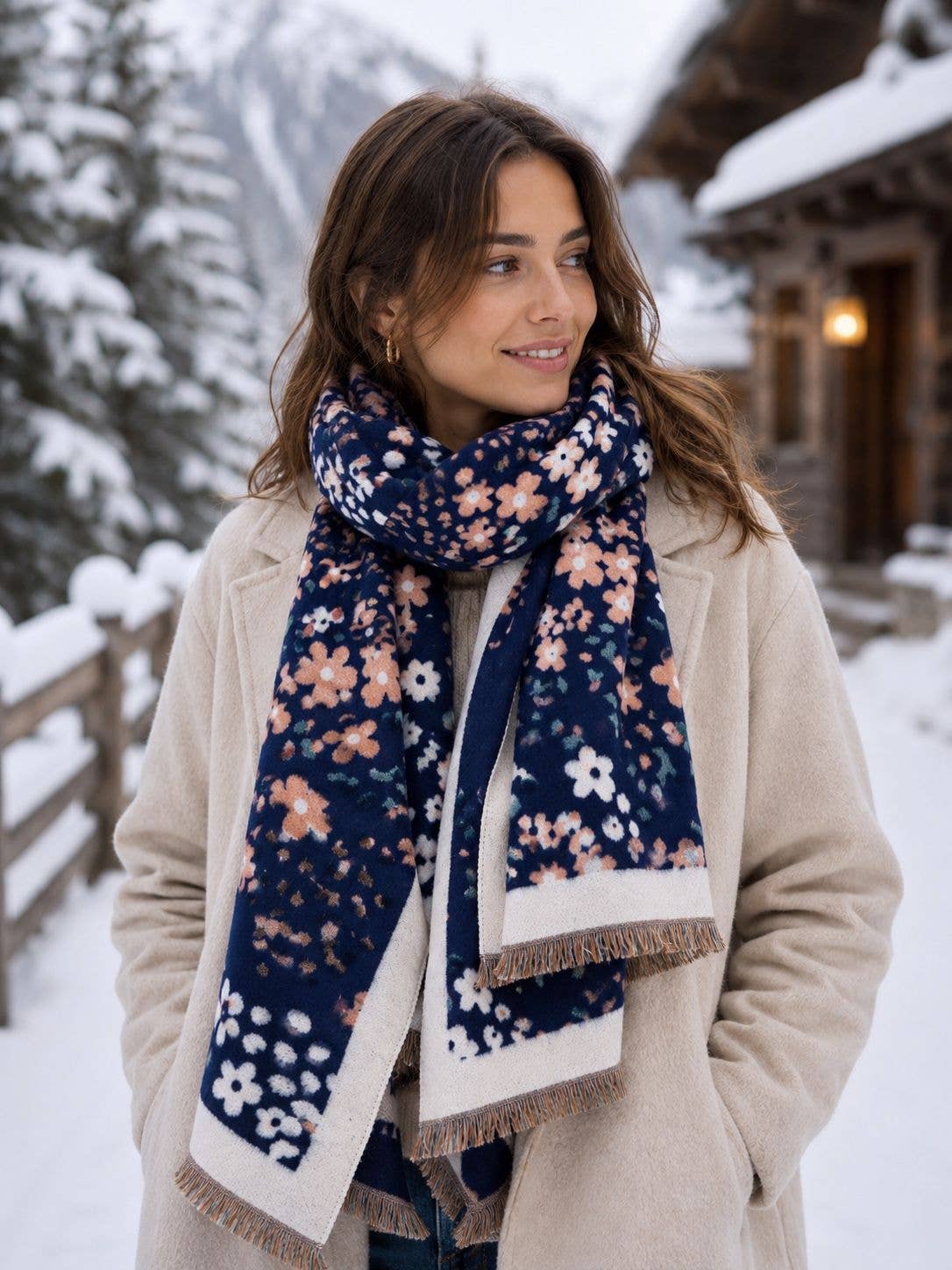 Écharpe femme douce et chaude en viscose et laine – Collection hiver