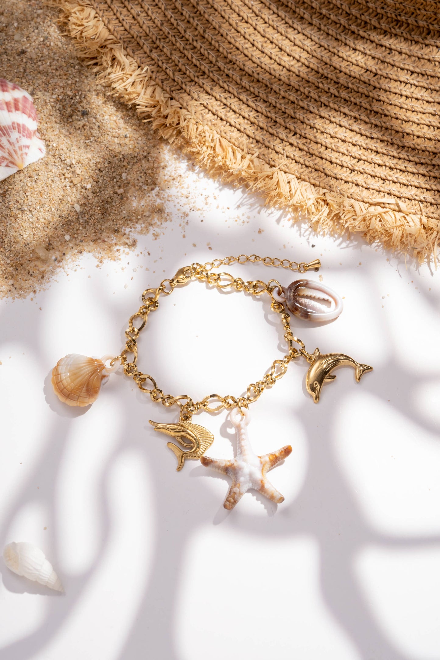 Parure marine acier inoxydable doré collier bracelet mer
