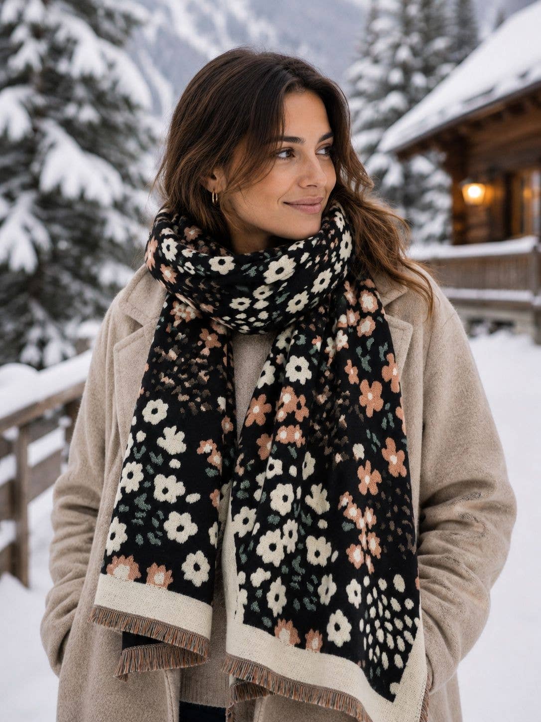 Écharpe femme douce et chaude en viscose et laine – Collection hiver