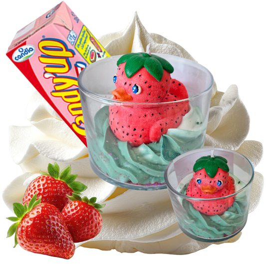Bougie parfumée artisanale Crème à la fraise