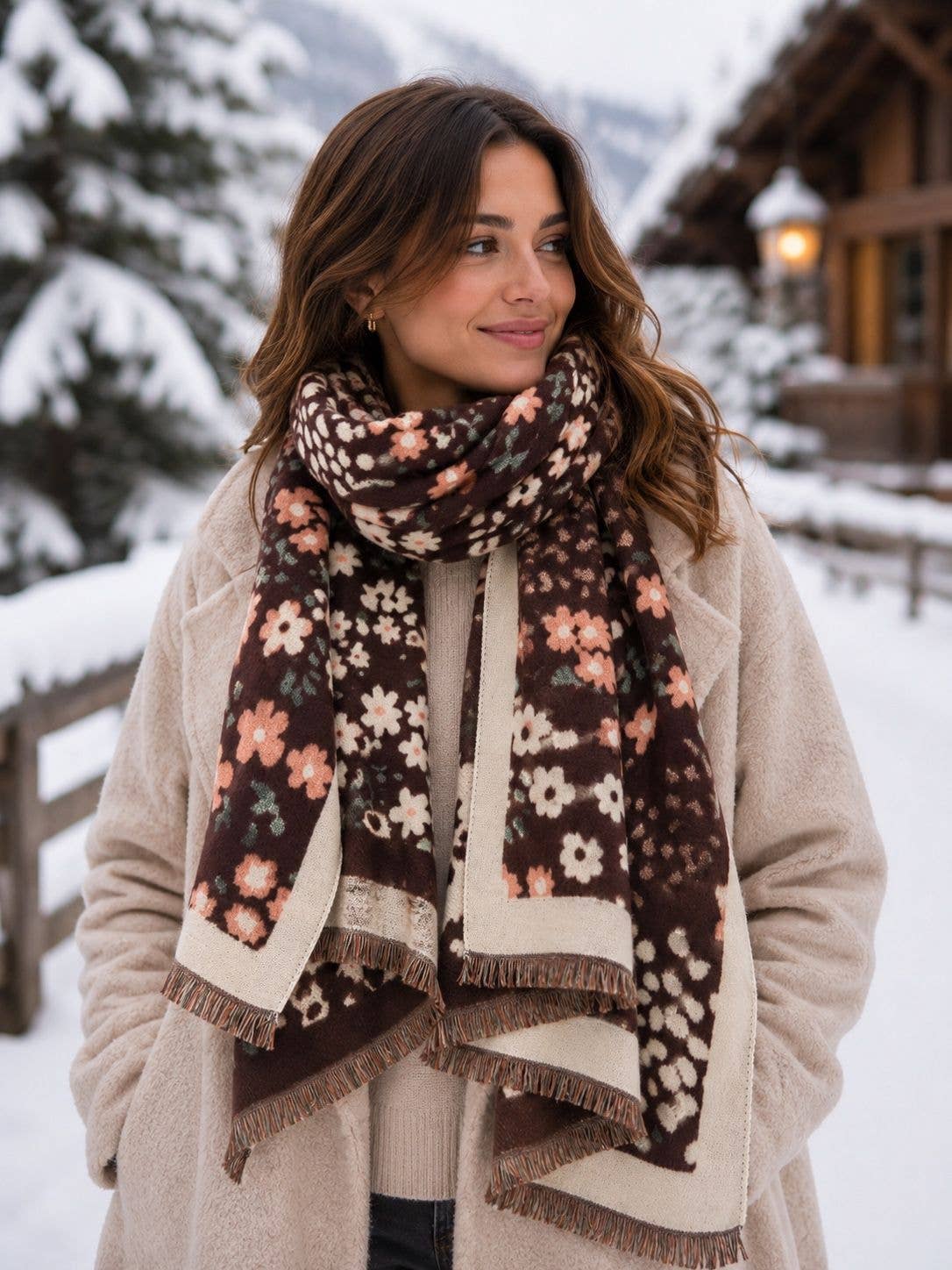 Écharpe femme douce et chaude en viscose et laine – Collection hiver