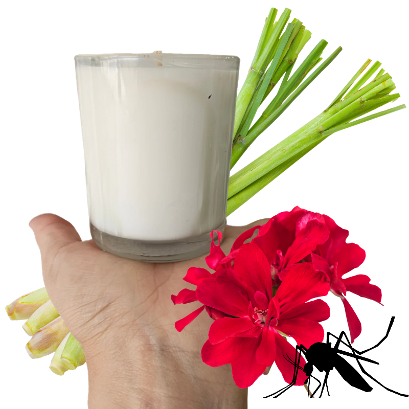 Bougie parfumée Citronnelle & Géranium | Bougie artisanale été | Sab&Co